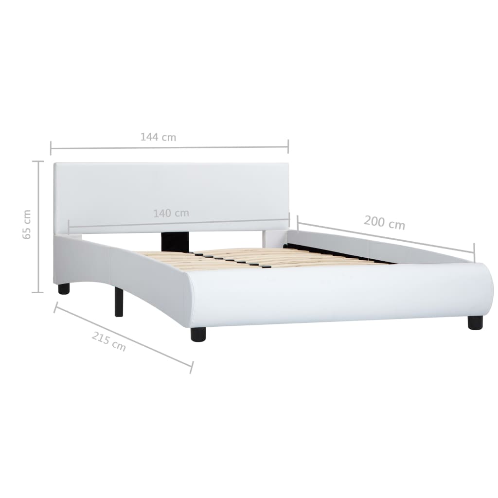 vidaXL Bedframe kunstleer wit 140x200 cm