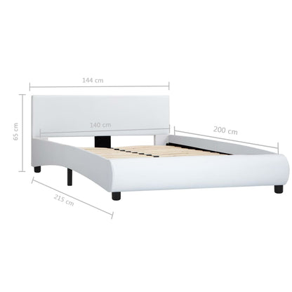 vidaXL Bedframe kunstleer wit 140x200 cm