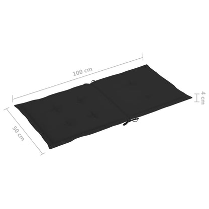 vidaXL Tuinstoelkussens lage rug 4 st 100x50x3 cm oxford stof zwart