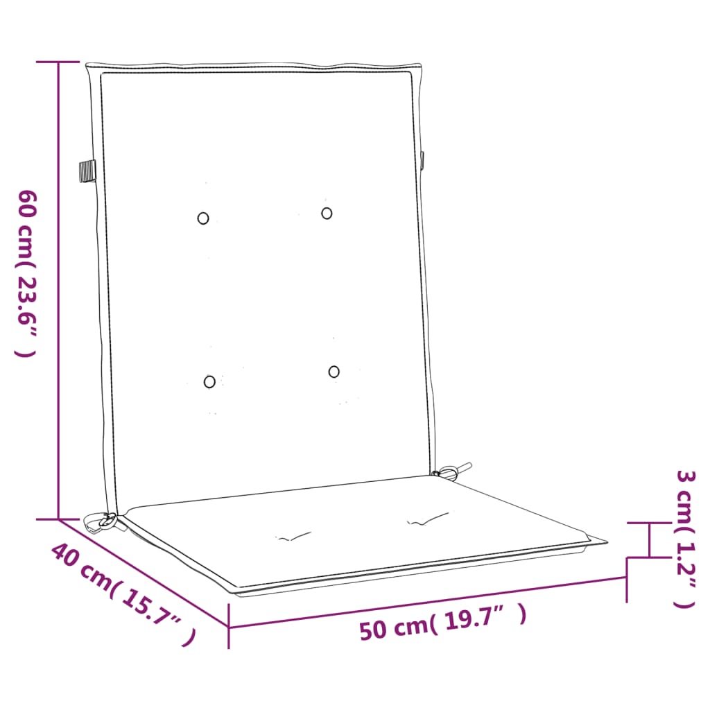 vidaXL Tuinstoelkussens lage rug 4 st 100x50x3 cm oxford stof zwart