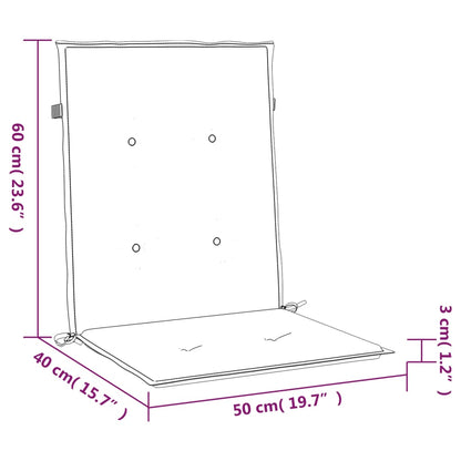 vidaXL Tuinstoelkussens lage rug 4 st 100x50x3 cm oxford stof zwart