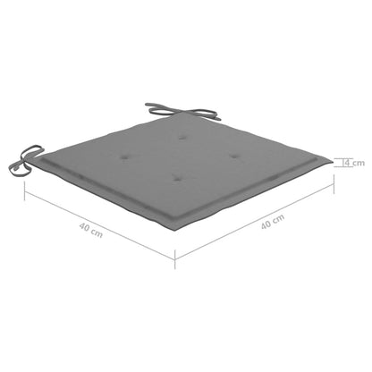 vidaXL Tuinstoelkussens 4 st 40x40x3 cm oxford stof grijs