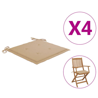 vidaXL Tuinstoelkussens 4 st 40x40x3 cm oxford stof beige