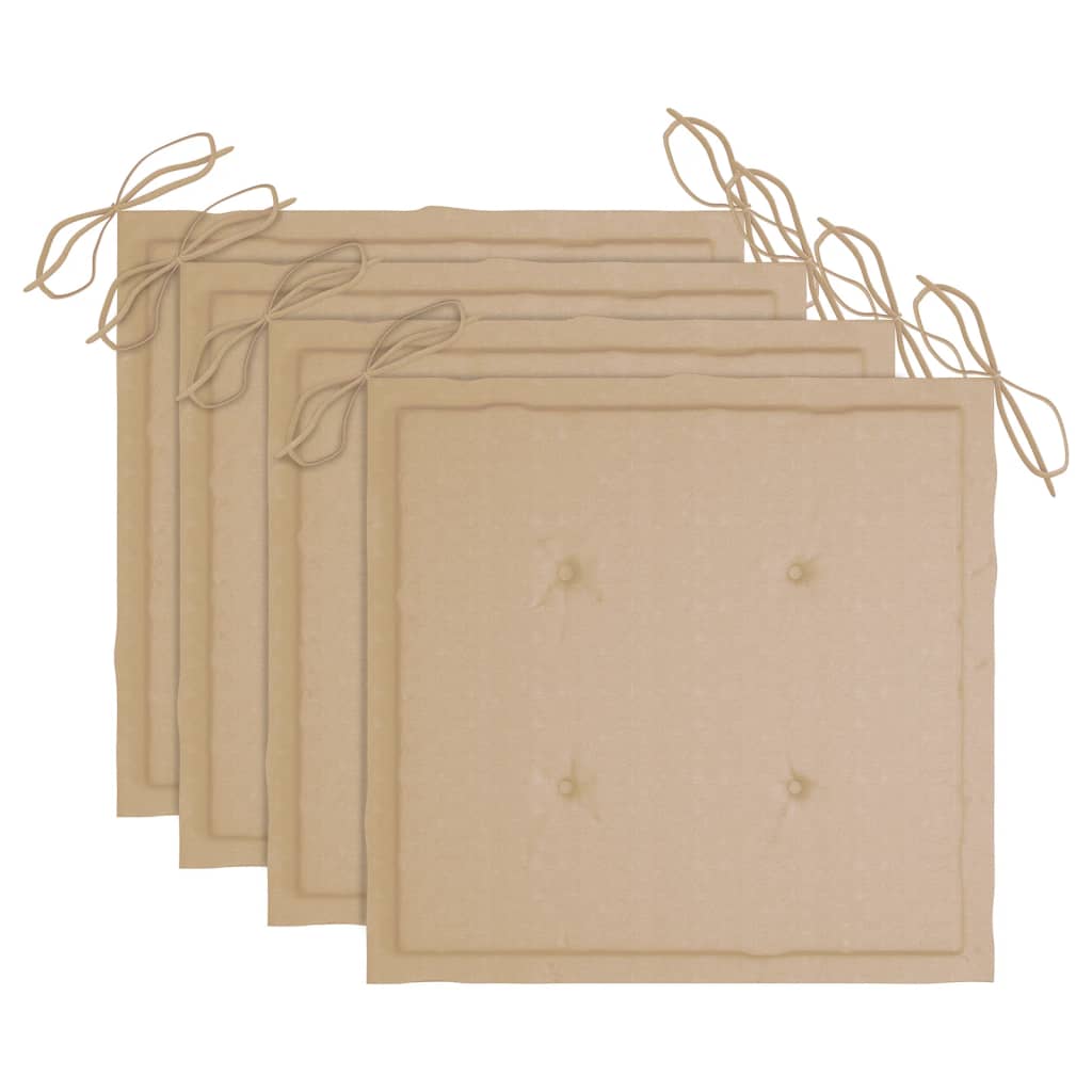 vidaXL Tuinstoelkussens 4 st 40x40x3 cm oxford stof beige