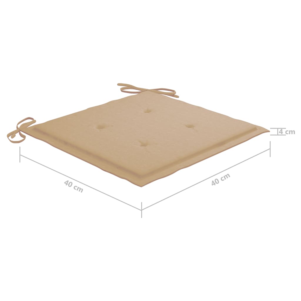 vidaXL Tuinstoelkussens 4 st 40x40x3 cm oxford stof beige