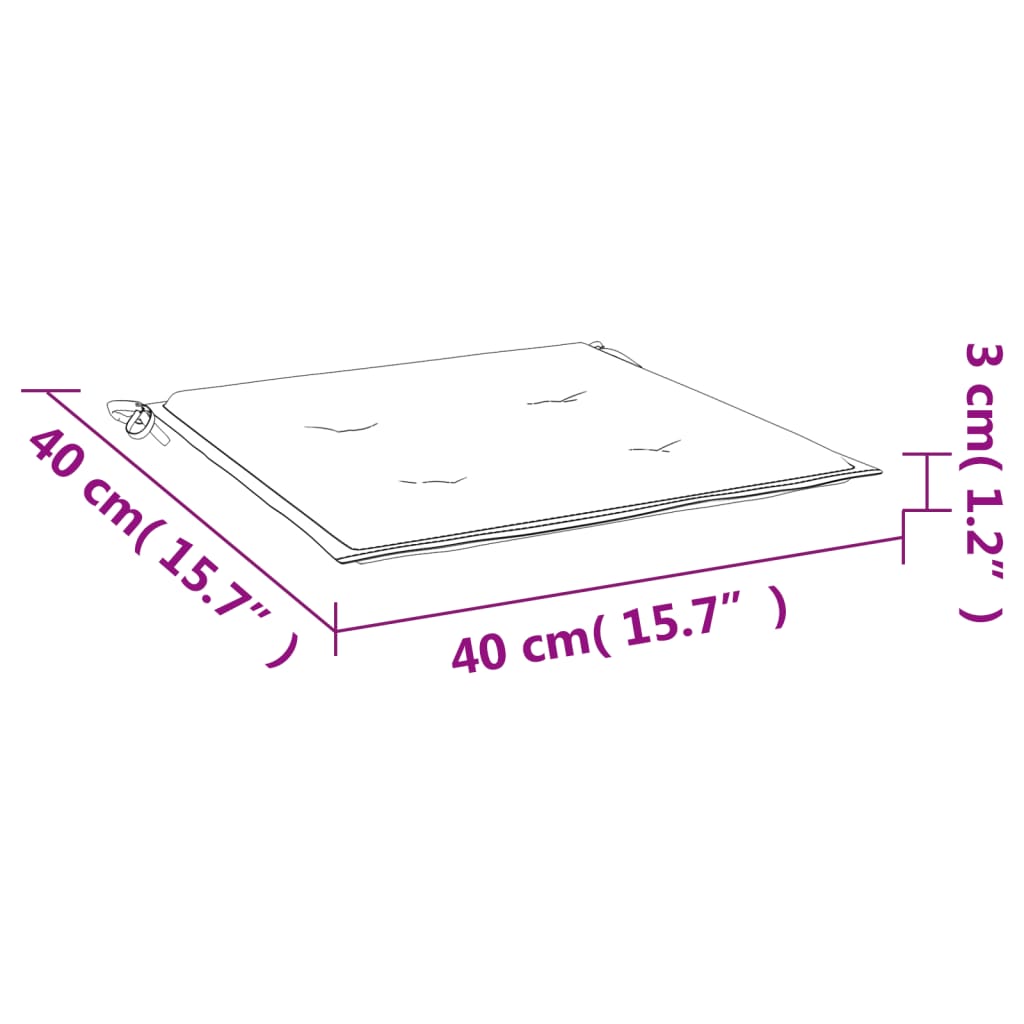 vidaXL Tuinstoelkussens 4 st 40x40x3 cm oxford stof beige