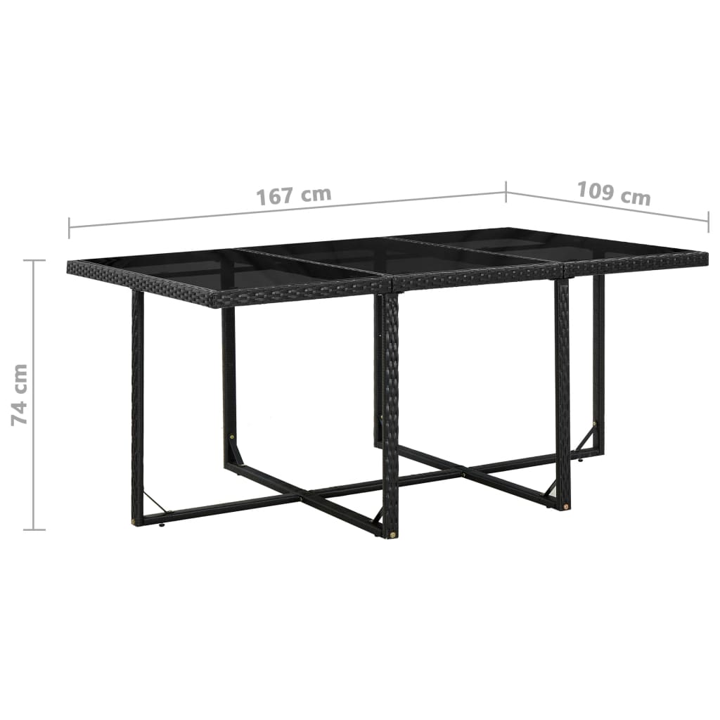 vidaXL 11-delige Tuinset met kussens poly rattan zwart