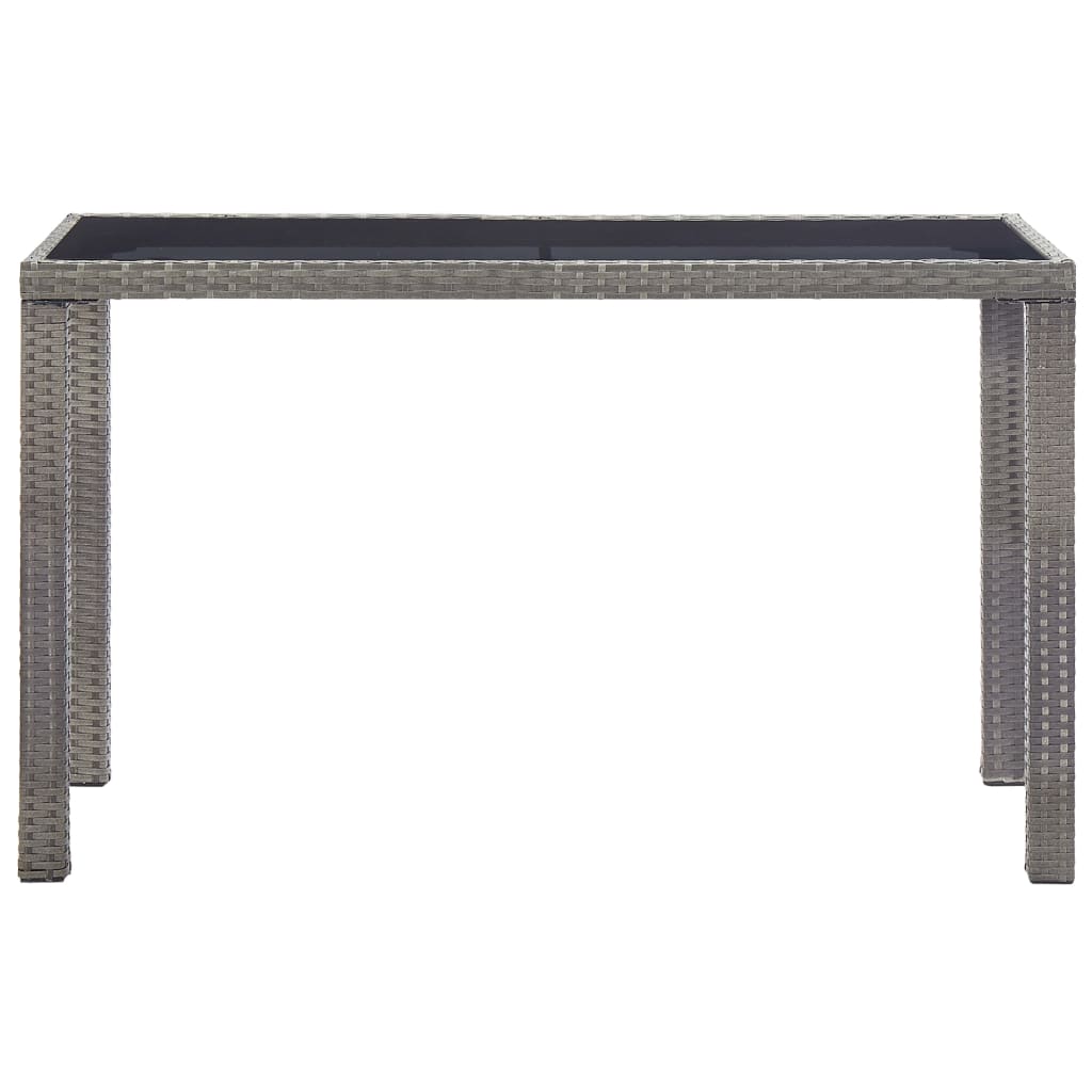 vidaXL Tuintafel 123x60x74 cm poly rattan antraciet