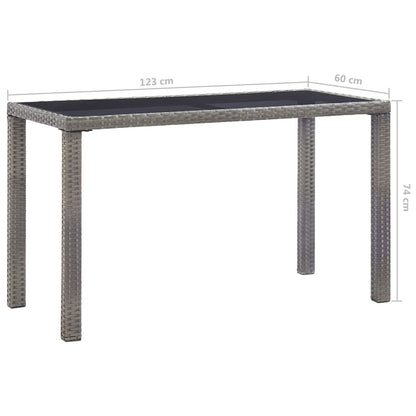 vidaXL Tuintafel 123x60x74 cm poly rattan antraciet