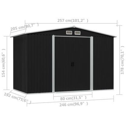 vidaXL Tuinberging 257x205x178 cm staal antraciet