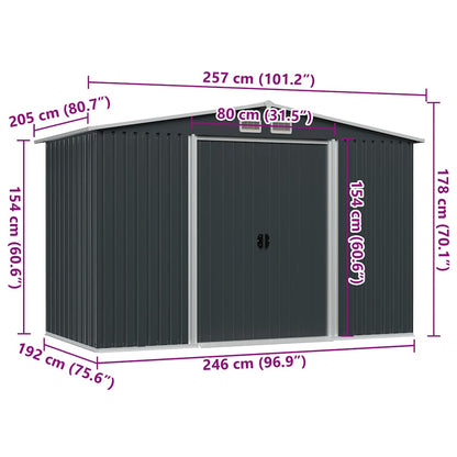 vidaXL Tuinberging 257x205x178 cm staal antraciet