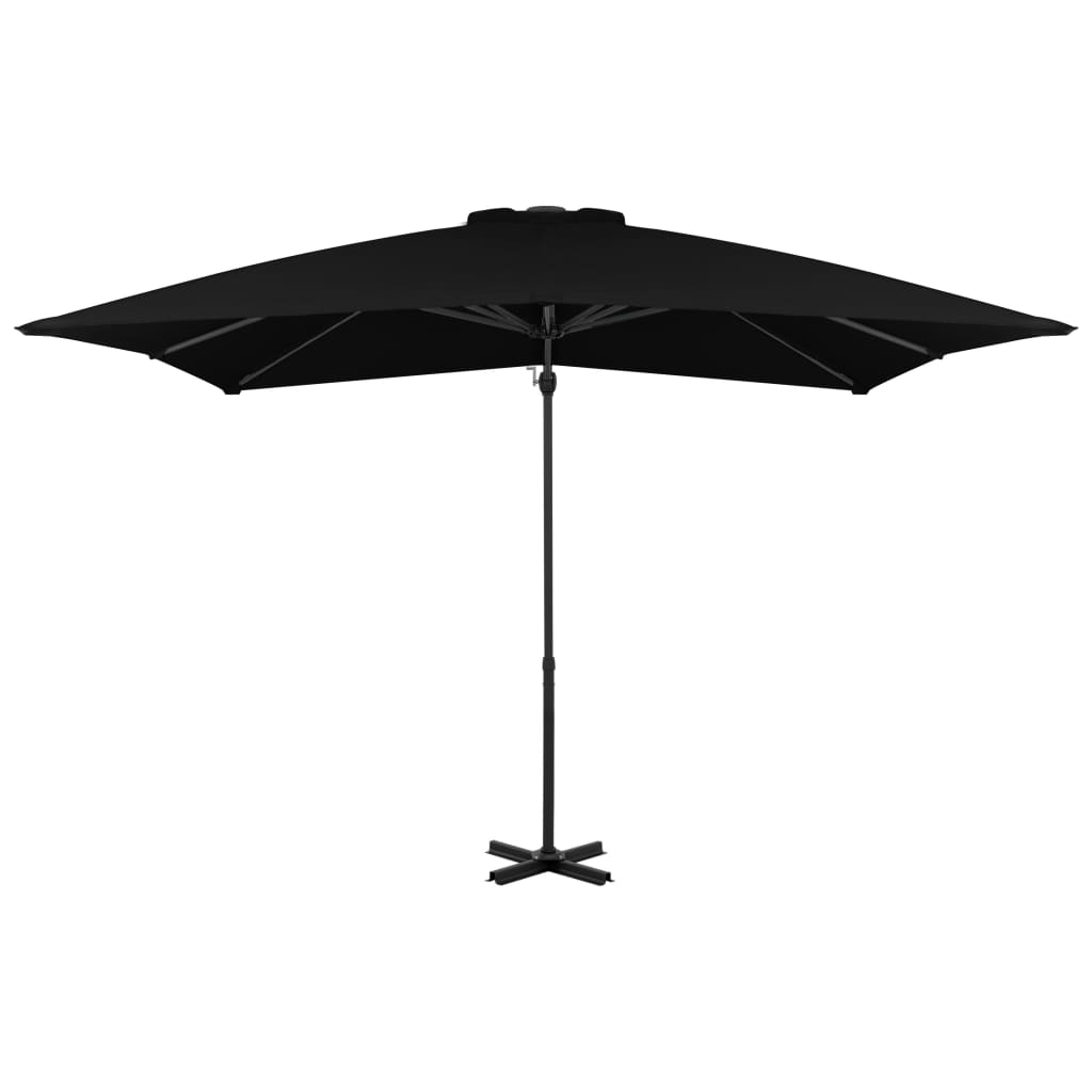 vidaXL Zweefparasol met aluminium paal 250x250 cm zwart