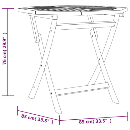 vidaXL Tuintafel inklapbaar 85x85x76 cm massief teakhout