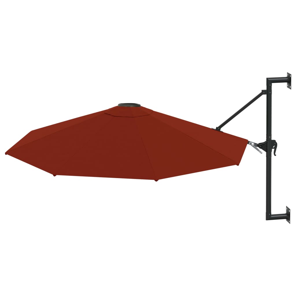 vidaXL Wandparasol met metalen paal 300 cm terracottakleurig