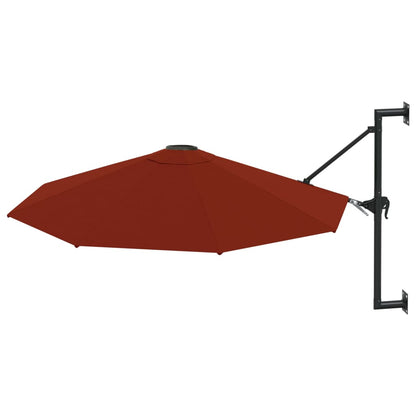 vidaXL Wandparasol met metalen paal 300 cm terracottakleurig