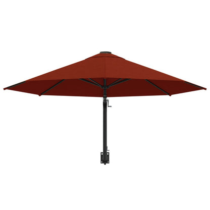 vidaXL Wandparasol met metalen paal 300 cm terracottakleurig