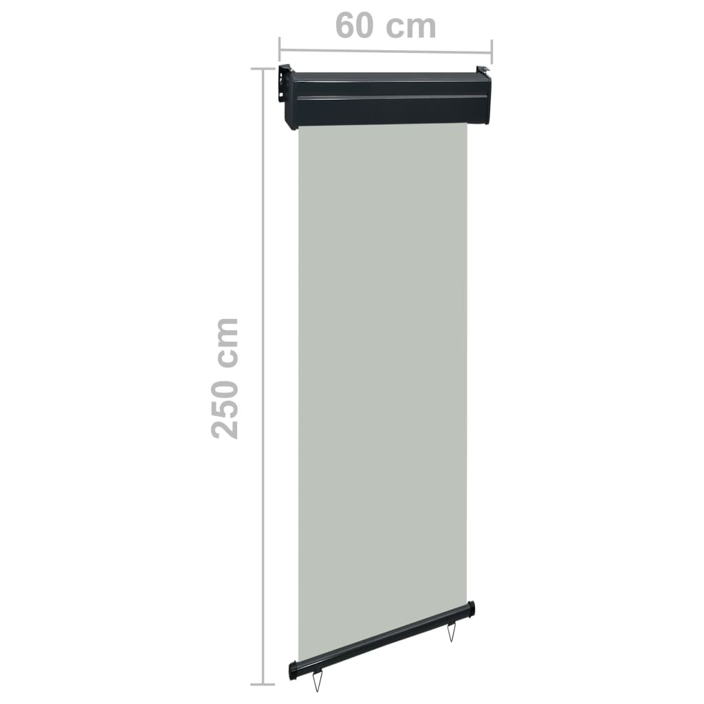 vidaXL Balkonscherm 65x250 cm grijs