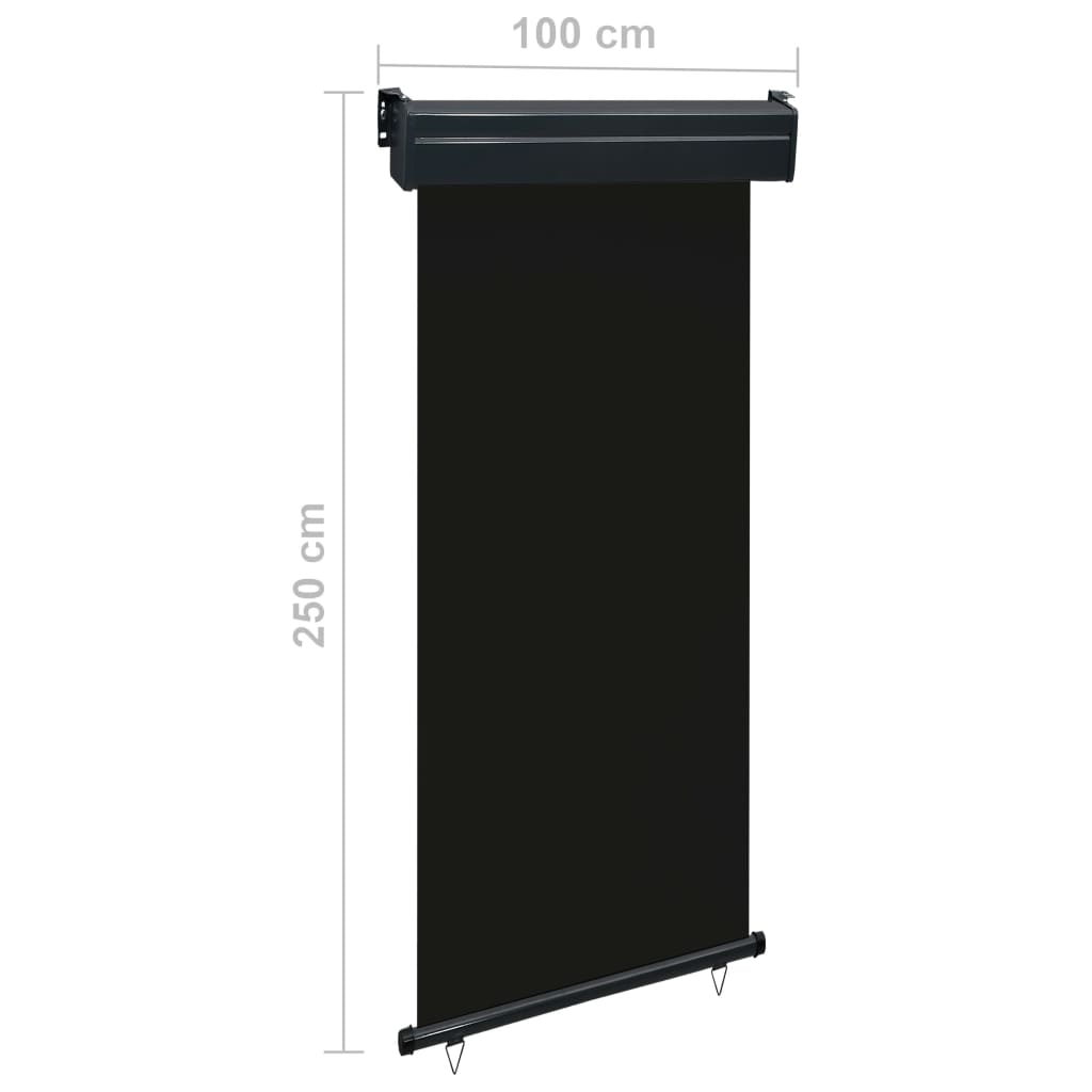 vidaXL Balkonscherm 105x250 cm zwart