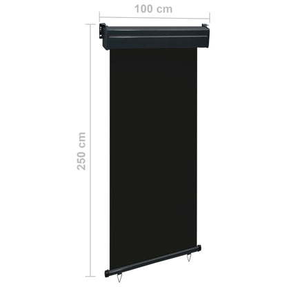 vidaXL Balkonscherm 105x250 cm zwart