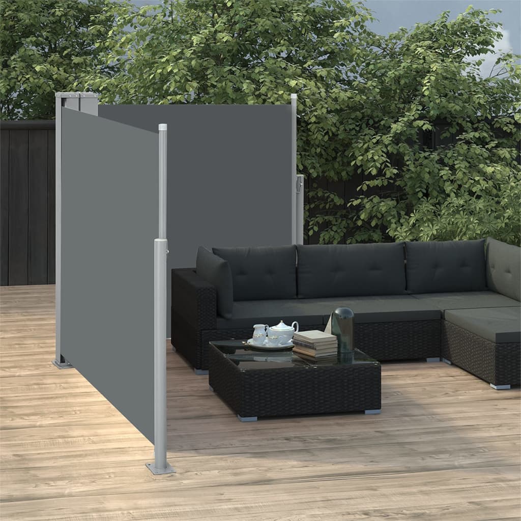 vidaXL Windscherm uittrekbaar 100x600 cm antraciet