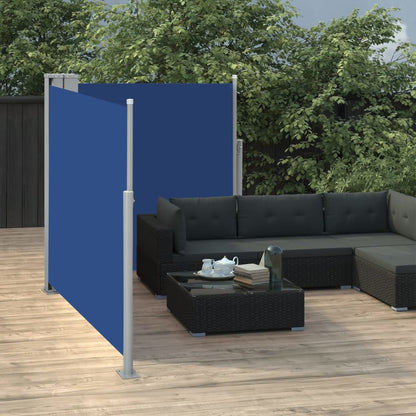 vidaXL Windscherm uittrekbaar 120x600 cm blauw