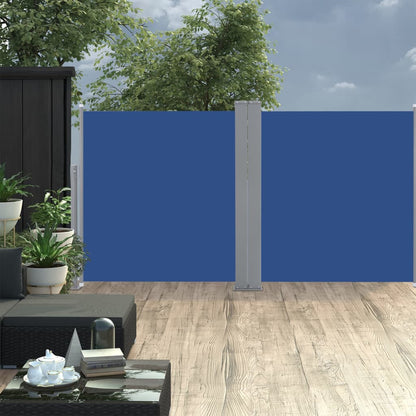 vidaXL Windscherm uittrekbaar 120x600 cm blauw