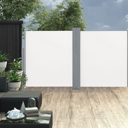 vidaXL Tuinscherm uittrekbaar dubbel 170x600 cm crème