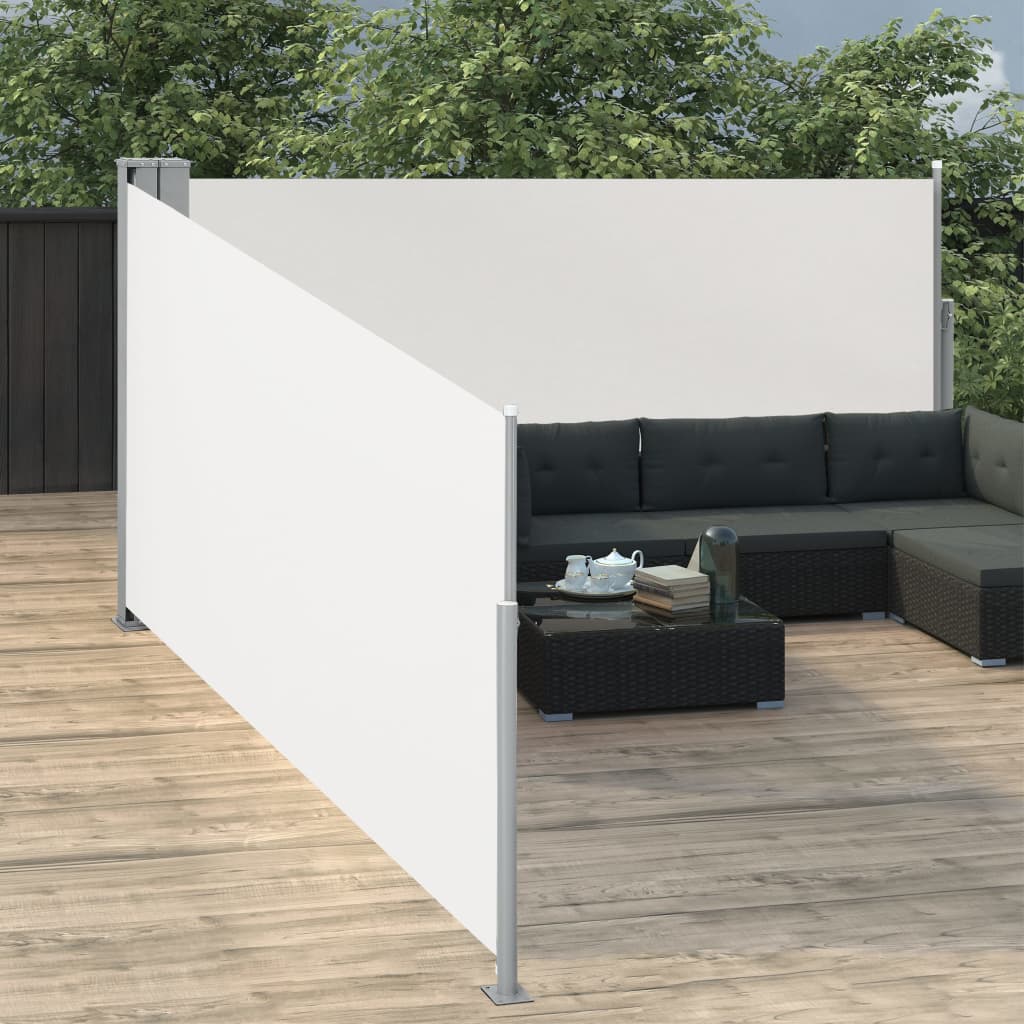 vidaXL Windscherm uittrekbaar 100x1000 cm crème