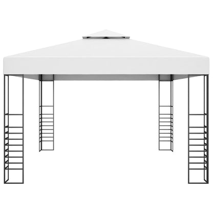 vidaXL Tuinprieel 4x3x2,7 m gepoedercoat staal wit