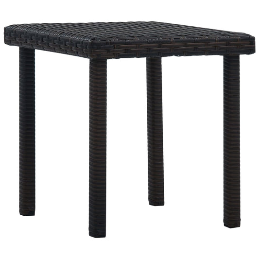 vidaXL Tuintheetafel 40x40x40 cm poly rattan bruin