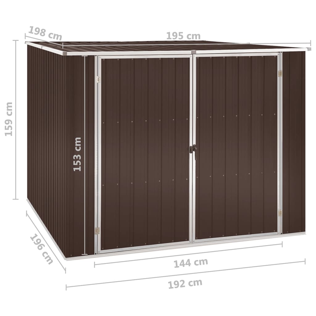 vidaXL Tuinschuur 195x198x159 cm gegalvaniseerd staal bruin