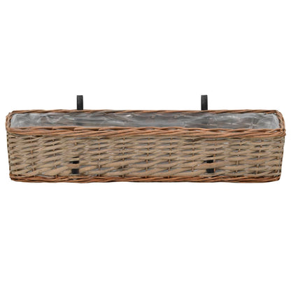 vidaXL Balkonbakken 2 st 80 cm wicker met PE-voering