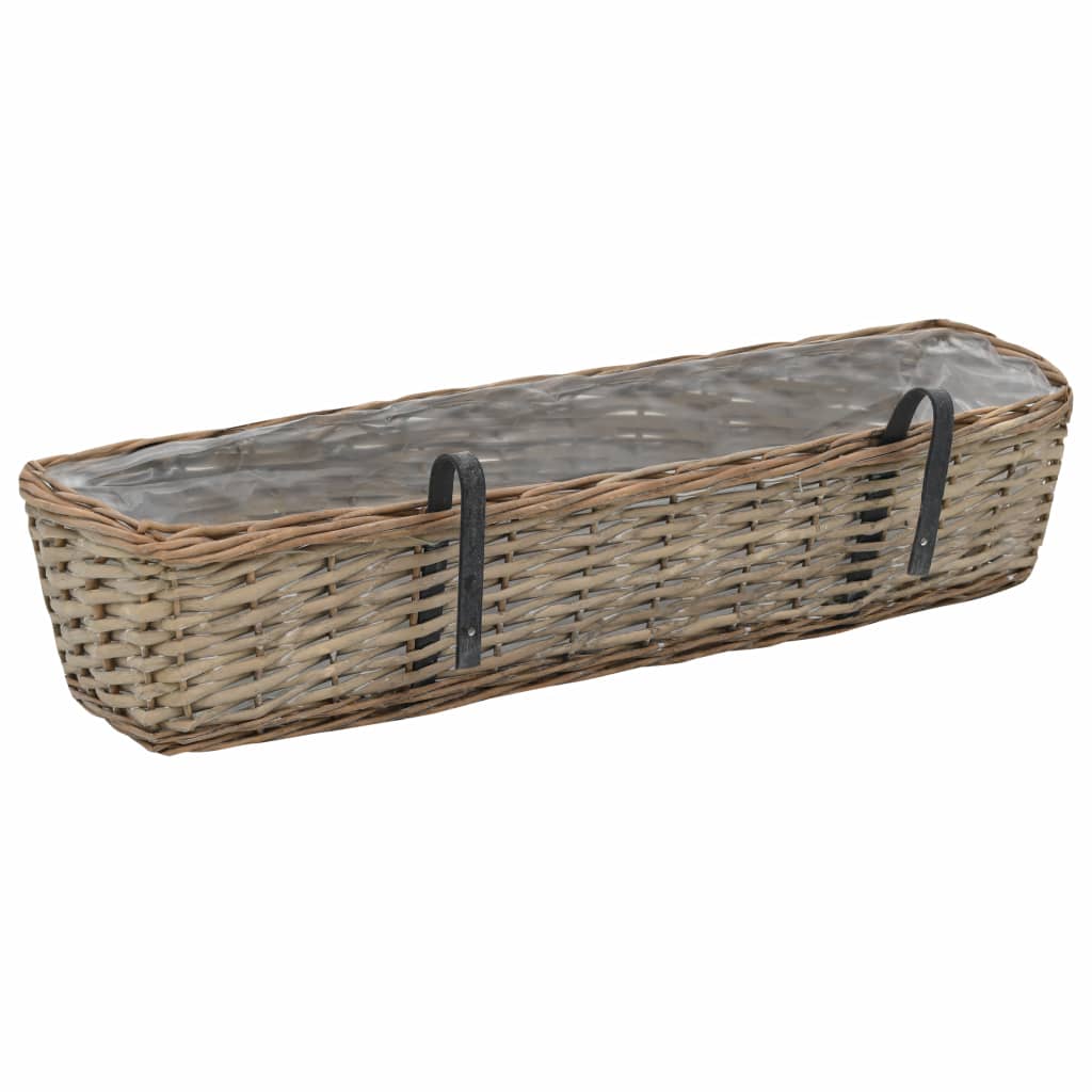 vidaXL Balkonbakken 2 st 80 cm wicker met PE-voering