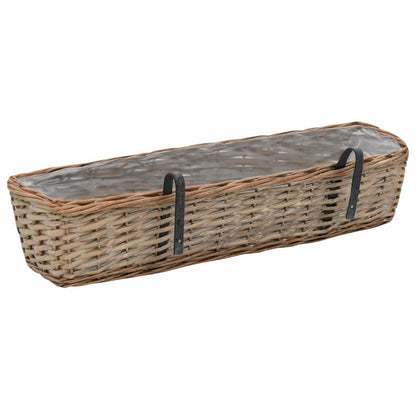 vidaXL Balkonbakken 2 st 80 cm wicker met PE-voering