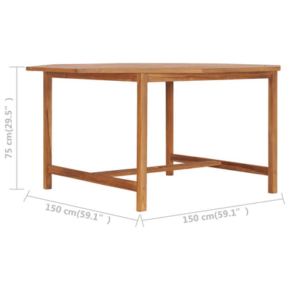 vidaXL Tuintafel 150x150x75 cm massief teakhout