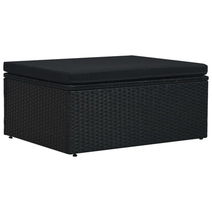 vidaXL 5-delige Loungeset met kussens poly rattan zwart