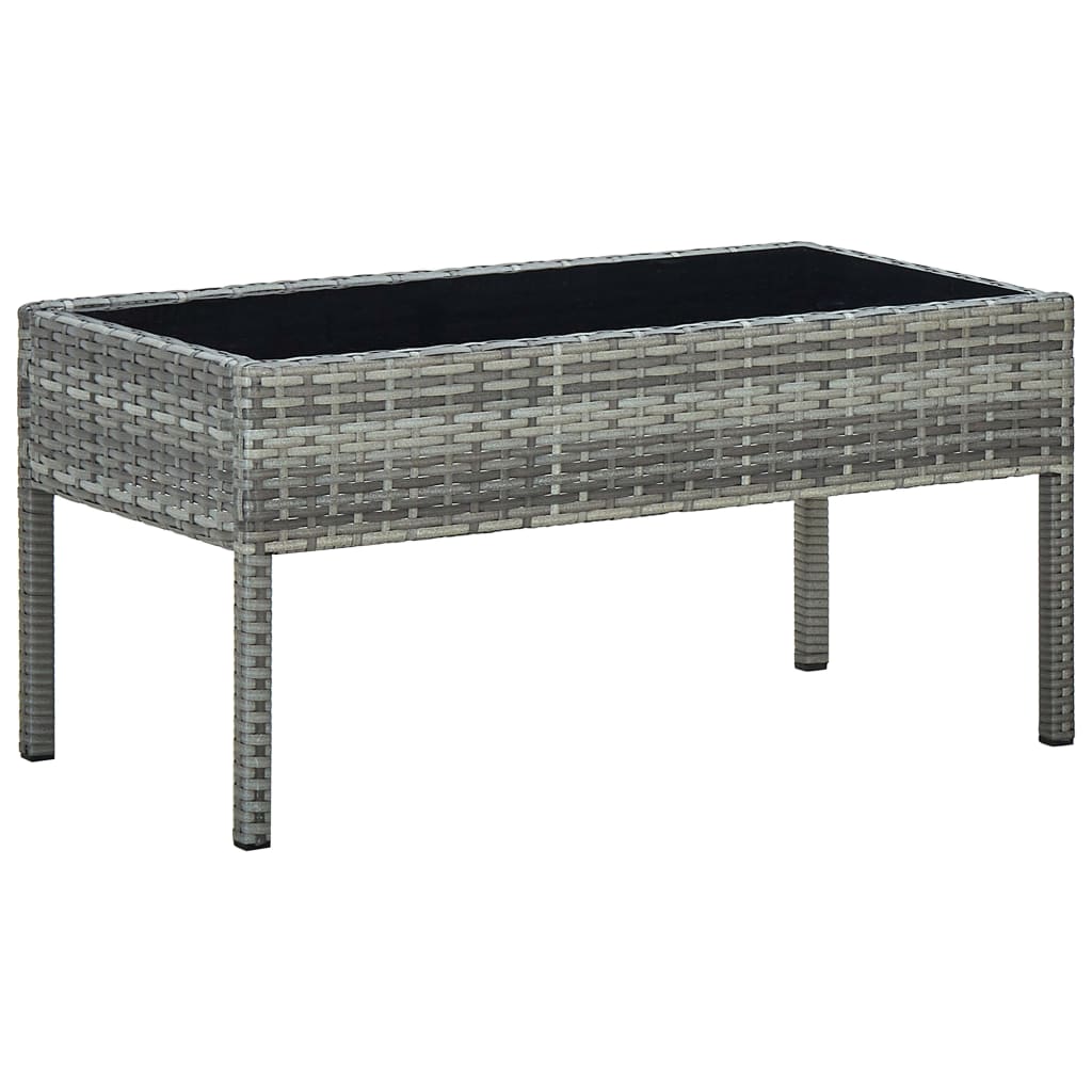 vidaXL Tuintafel 75x40x37 cm poly rattan grijs