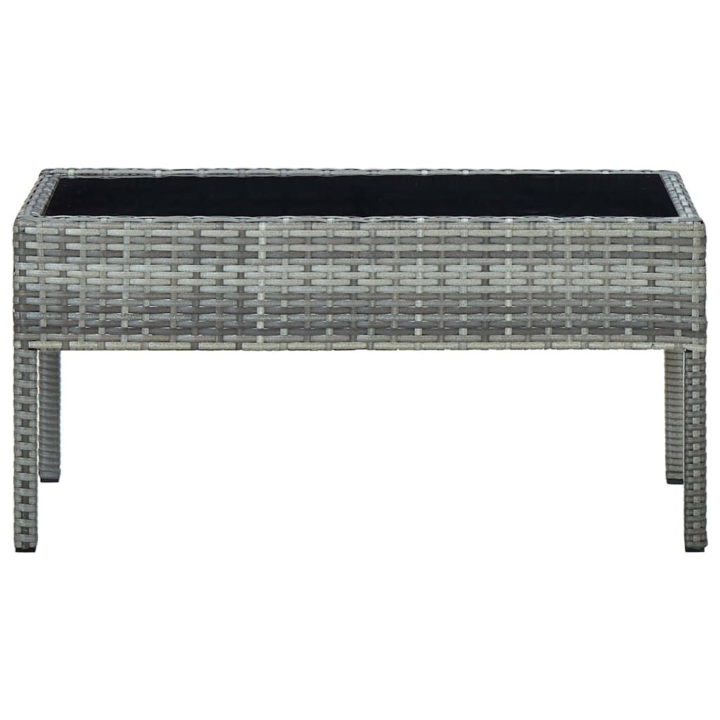 vidaXL Tuintafel 75x40x37 cm poly rattan grijs