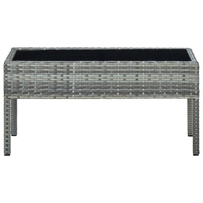 vidaXL Tuintafel 75x40x37 cm poly rattan grijs