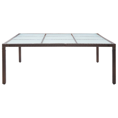 vidaXL Tuintafel 200x200x74 cm poly rattan bruin