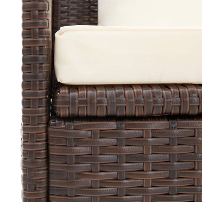 vidaXL Tuinbed met kussens poly rattan bruin