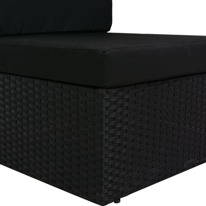 vidaXL 3-delige Loungeset poly rattan zwart