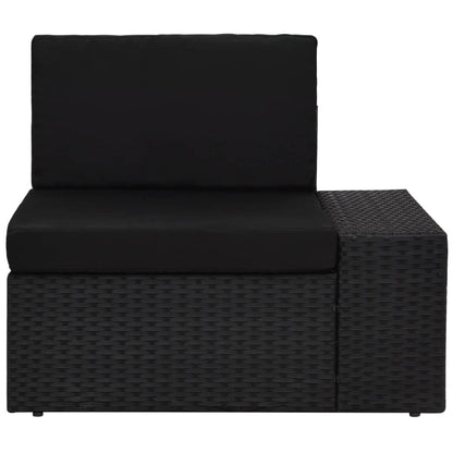 vidaXL 3-delige Loungeset poly rattan zwart