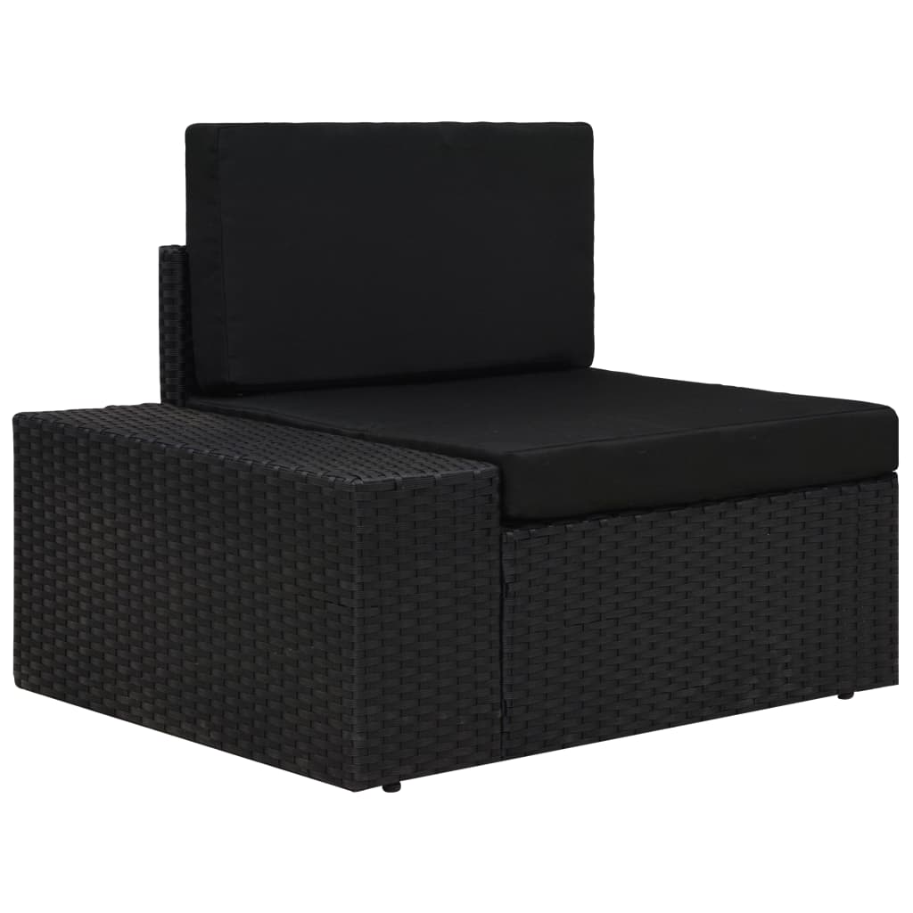 vidaXL 3-delige Loungeset poly rattan zwart