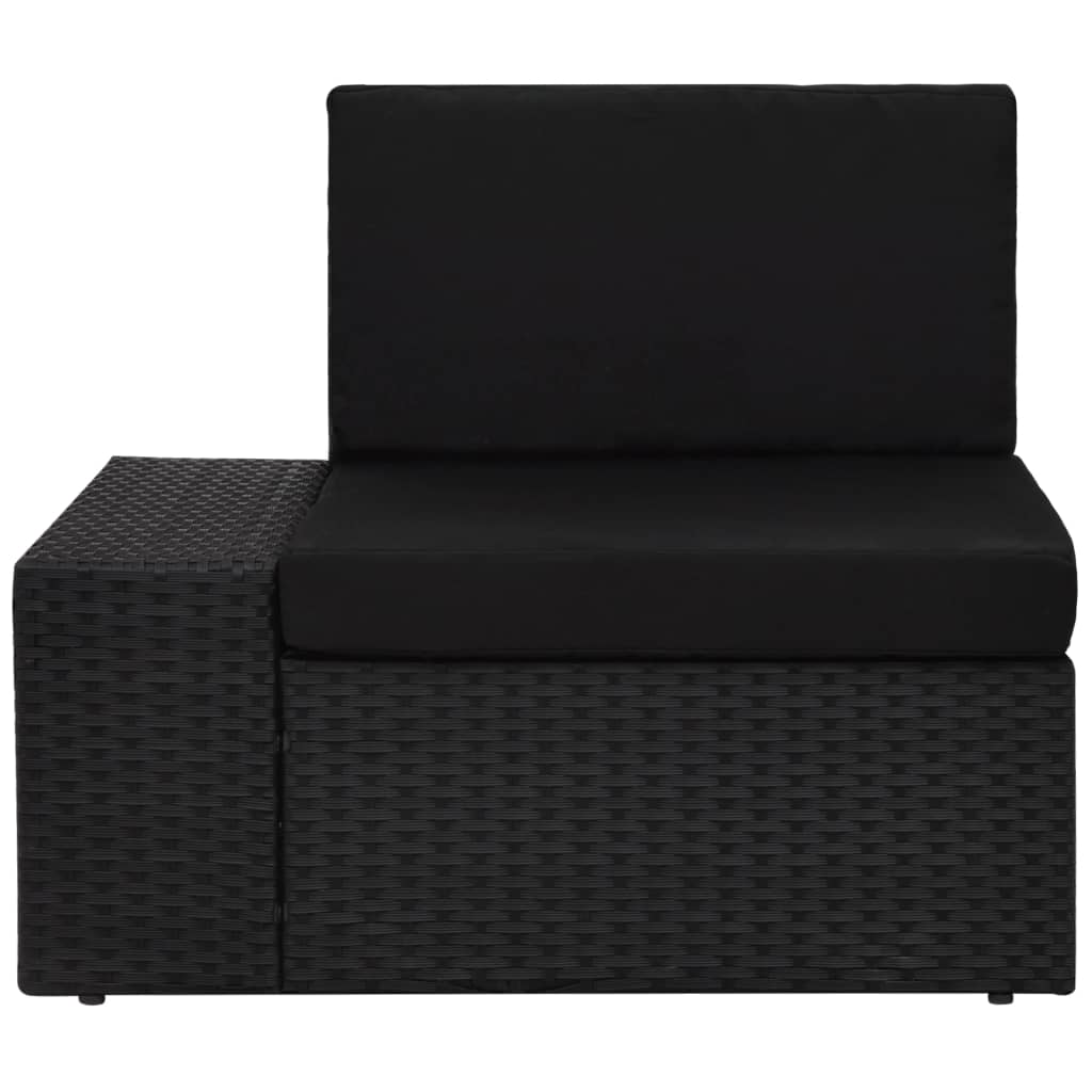 vidaXL 3-delige Loungeset poly rattan zwart