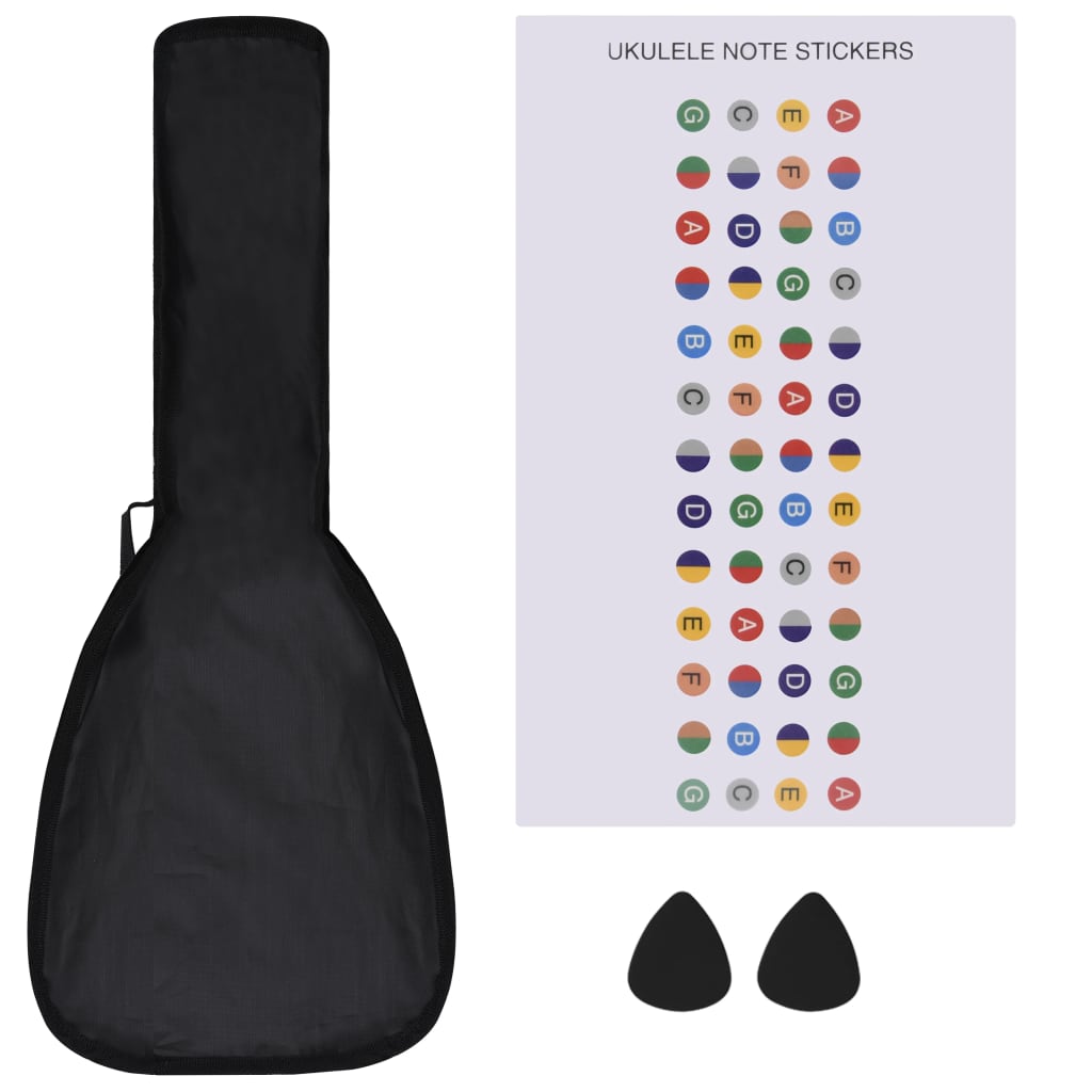 vidaXL Ukuleleset met tas voor kinderen sopraan 23'' donkerhoutkleurig