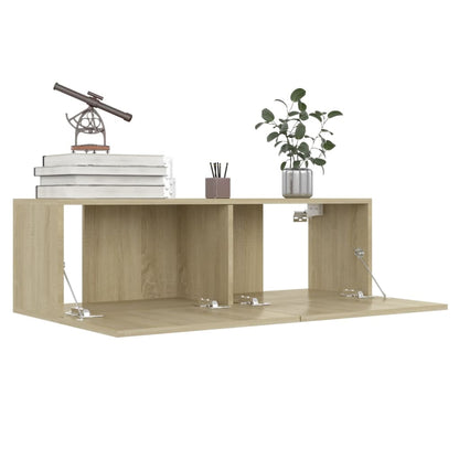 vidaXL Tv-meubel 100x30x30 cm bewerkt hout sonoma eikenkleurig