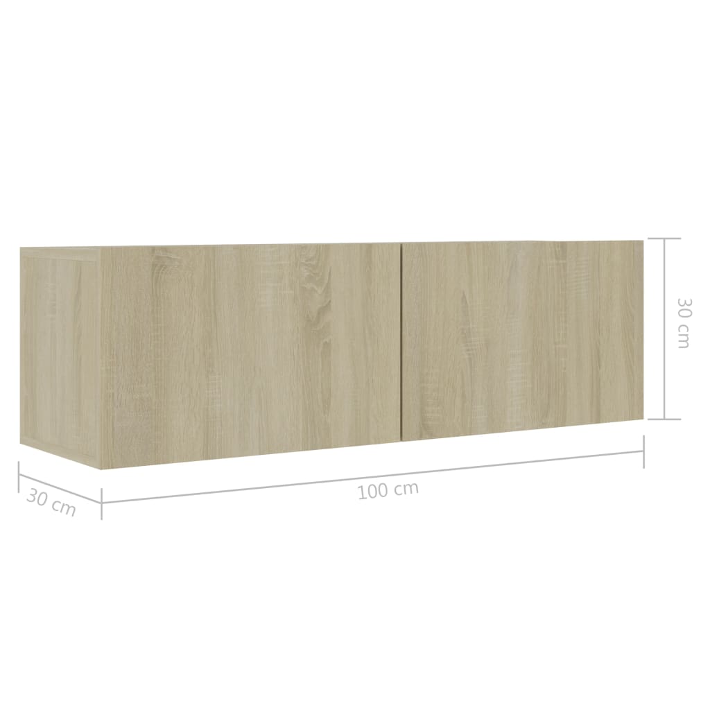 vidaXL Tv-meubel 100x30x30 cm bewerkt hout sonoma eikenkleurig