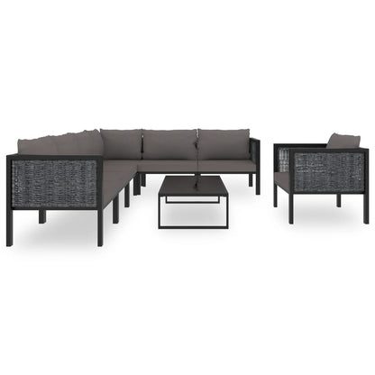 vidaXL 8-delige Loungeset met kussens poly rattan antraciet