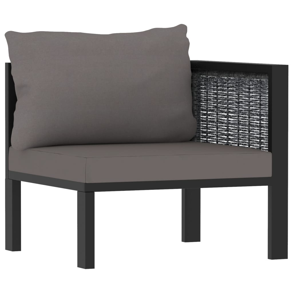 vidaXL 8-delige Loungeset met kussens poly rattan antraciet